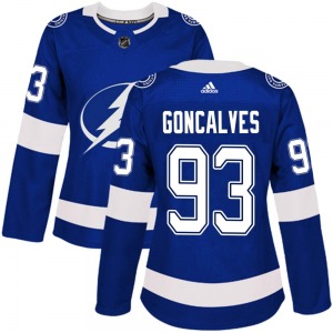 Authentic Adidas Women's Gage Goncalves Blue Home Jersey - NHL Tampa Bay Lightning
