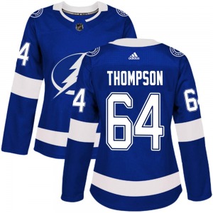Authentic Adidas Women's Jack Thompson Blue Home Jersey - NHL Tampa Bay Lightning