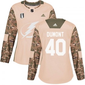 Authentic Adidas Women's Gabriel Dumont Camo Veterans Day Practice 2022 Stanley Cup Final Jersey - NHL Tampa Bay Lightning