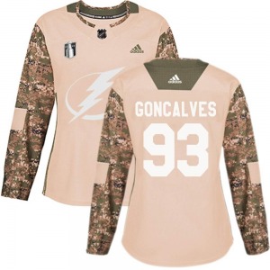 Authentic Adidas Women's Gage Goncalves Camo Veterans Day Practice 2022 Stanley Cup Final Jersey - NHL Tampa Bay Lightning
