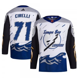 Authentic Adidas Adult Anthony Cirelli White Reverse Retro 2.0 Jersey - NHL Tampa Bay Lightning