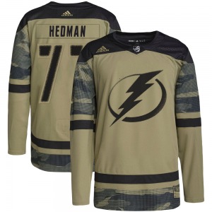 Authentic Adidas Youth Victor Hedman Camo Military Appreciation Practice Jersey - NHL Tampa Bay Lightning