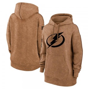 Women's Brown 2023 Salute to Service Pullover Hoodie - NHL Tampa Bay Lightning