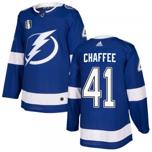 Authentic Adidas Youth Mitchell Chaffee Blue Home 2022 Stanley Cup Final Jersey - NHL Tampa Bay Lightning