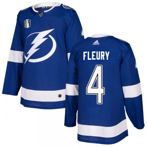 Authentic Adidas Youth Haydn Fleury Blue Home 2022 Stanley Cup Final Jersey - NHL Tampa Bay Lightning