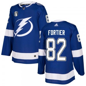 Authentic Adidas Youth Gabriel Fortier Blue Home 2022 Stanley Cup Final Jersey - NHL Tampa Bay Lightning