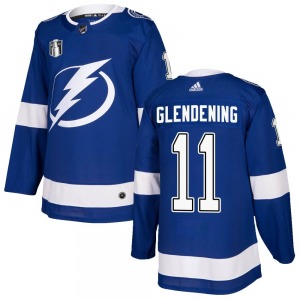 Authentic Adidas Youth Luke Glendening Blue Home 2022 Stanley Cup Final Jersey - NHL Tampa Bay Lightning