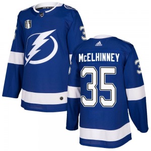 Authentic Adidas Youth Curtis McElhinney Blue Home 2022 Stanley Cup Final Jersey - NHL Tampa Bay Lightning