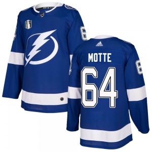 Authentic Adidas Youth Tyler Motte Blue Home 2022 Stanley Cup Final Jersey - NHL Tampa Bay Lightning