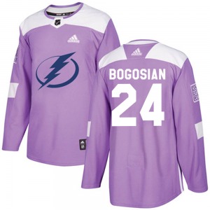 Authentic Adidas Youth Zach Bogosian Purple Fights Cancer Practice Jersey - NHL Tampa Bay Lightning