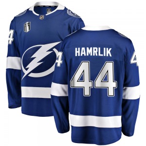 Breakaway Fanatics Branded Adult Roman Hamrlik Blue Home 2022 Stanley Cup Final Jersey - NHL Tampa Bay Lightning