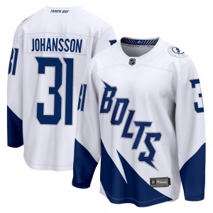 Breakaway Fanatics Branded Youth Jonas Johansson White 2022 Stadium Series Jersey - NHL Tampa Bay Lightning