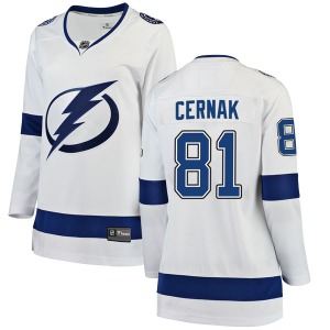 Breakaway Fanatics Branded Women's Erik Cernak White Away Jersey - NHL Tampa Bay Lightning