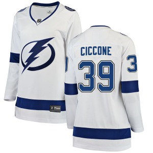 Breakaway Fanatics Branded Women's Enrico Ciccone White Away Jersey - NHL Tampa Bay Lightning