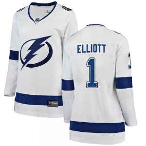 Breakaway Fanatics Branded Women's Brian Elliott White Away Jersey - NHL Tampa Bay Lightning