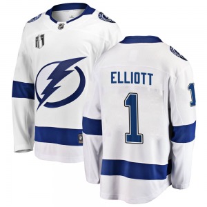 Breakaway Fanatics Branded Youth Brian Elliott White Away 2022 Stanley Cup Final Jersey - NHL Tampa Bay Lightning
