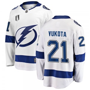 Breakaway Fanatics Branded Youth Mick Vukota White Away 2022 Stanley Cup Final Jersey - NHL Tampa Bay Lightning