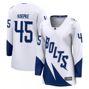 Breakaway Fanatics Branded Women's Cole Koepke White 2022 Stadium Series Jersey - NHL Tampa Bay Lightning