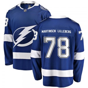 Breakaway Fanatics Branded Youth Emil Martinsen Lilleberg Blue Home Jersey - NHL Tampa Bay Lightning