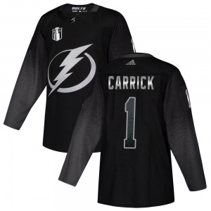 Authentic Adidas Youth Trevor Carrick Black Alternate 2022 Stanley Cup Final Jersey - NHL Tampa Bay Lightning