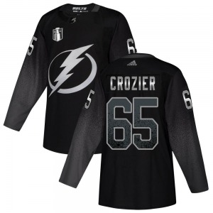 Authentic Adidas Youth Maxwell Crozier Black Alternate 2022 Stanley Cup Final Jersey - NHL Tampa Bay Lightning