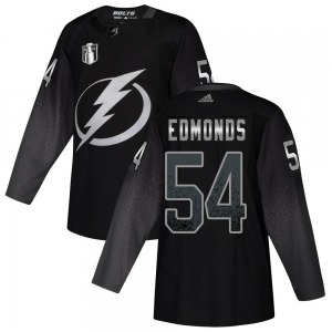 Authentic Adidas Youth Lucas Edmonds Black Alternate 2022 Stanley Cup Final Jersey - NHL Tampa Bay Lightning