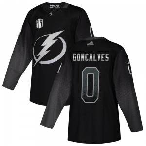 Authentic Adidas Youth Gage Goncalves Black Alternate 2022 Stanley Cup Final Jersey - NHL Tampa Bay Lightning