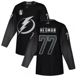 Authentic Adidas Youth Victor Hedman Black Alternate 2022 Stanley Cup Final Jersey - NHL Tampa Bay Lightning