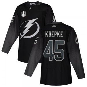 Authentic Adidas Youth Cole Koepke Black Alternate 2022 Stanley Cup Final Jersey - NHL Tampa Bay Lightning