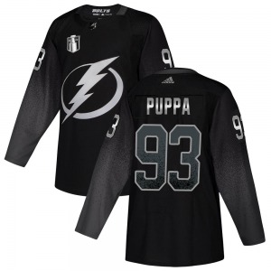 Authentic Adidas Youth Daren Puppa Black Alternate 2022 Stanley Cup Final Jersey - NHL Tampa Bay Lightning