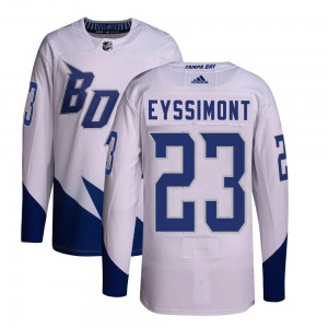Authentic Adidas Adult Michael Eyssimont White 2022 Stadium Series Primegreen Jersey - NHL Tampa Bay Lightning