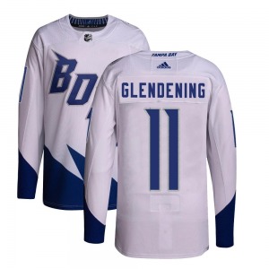 Authentic Adidas Adult Luke Glendening White 2022 Stadium Series Primegreen Jersey - NHL Tampa Bay Lightning