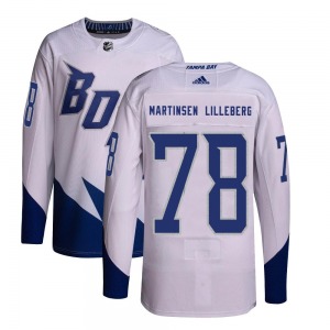 Authentic Adidas Adult Emil Martinsen Lilleberg White 2022 Stadium Series Primegreen Jersey - NHL Tampa Bay Lightning