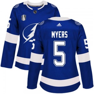 Authentic Adidas Women's Philippe Myers Blue Home 2022 Stanley Cup Final Jersey - NHL Tampa Bay Lightning