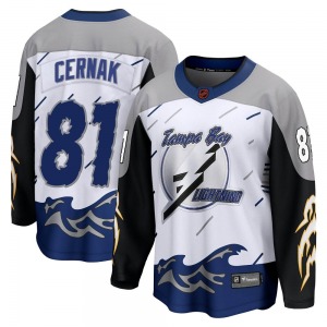 Breakaway Fanatics Branded Youth Erik Cernak White Special Edition 2.0 Jersey - NHL Tampa Bay Lightning