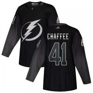 Authentic Adidas Youth Mitchell Chaffee Black Alternate Jersey - NHL Tampa Bay Lightning