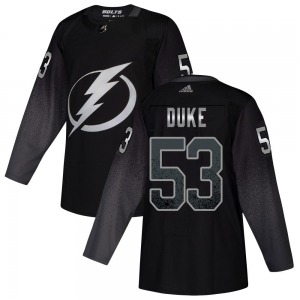 Authentic Adidas Youth Dylan Duke Black Alternate Jersey - NHL Tampa Bay Lightning