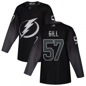 Authentic Adidas Youth Dyllan Gill Black Alternate Jersey - NHL Tampa Bay Lightning