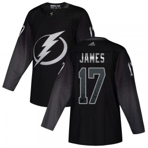 Authentic Adidas Youth Dominic James Black Alternate Jersey - NHL Tampa Bay Lightning