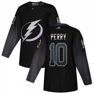 Authentic Adidas Youth Corey Perry Black Alternate Jersey - NHL Tampa Bay Lightning