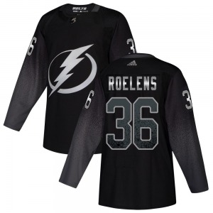 Authentic Adidas Youth Milo Roelens Black Alternate Jersey - NHL Tampa Bay Lightning
