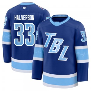 Premium Fanatics Youth Brandon Halverson Blue 2026 Stadium Series Jersey - NHL Tampa Bay Lightning