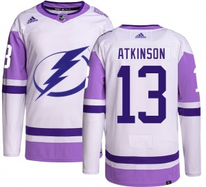 Authentic Adidas Youth Cam Atkinson Hockey Fights Cancer Jersey - NHL Tampa Bay Lightning