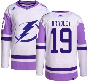 Authentic Adidas Youth Brian Bradley Hockey Fights Cancer Jersey - NHL Tampa Bay Lightning