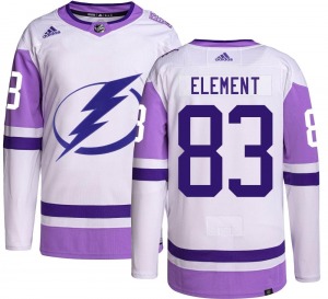 Authentic Adidas Youth Shawn Element Hockey Fights Cancer Jersey - NHL Tampa Bay Lightning