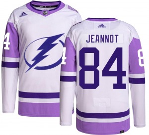 Authentic Adidas Youth Tanner Jeannot Hockey Fights Cancer Jersey - NHL Tampa Bay Lightning