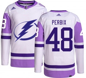 Authentic Adidas Youth Nick Perbix Hockey Fights Cancer Jersey - NHL Tampa Bay Lightning