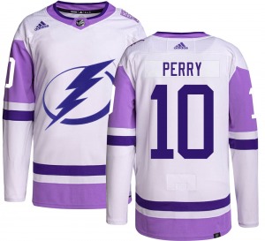 Authentic Adidas Youth Corey Perry Hockey Fights Cancer Jersey - NHL Tampa Bay Lightning