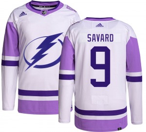 Authentic Adidas Youth Denis Savard Hockey Fights Cancer Jersey - NHL Tampa Bay Lightning