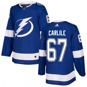 Authentic Adidas Youth Declan Carlile Blue Home Jersey - NHL Tampa Bay Lightning